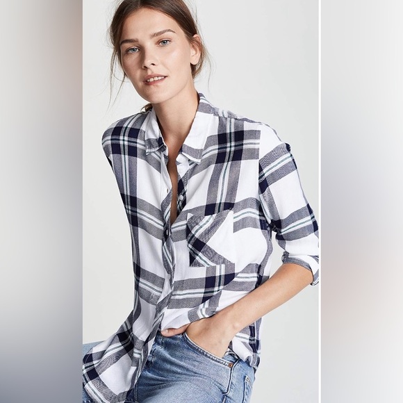 Rails Hunter Button Down shirt in color called Navy Forest 🌳💙 - Picture 5 of 7